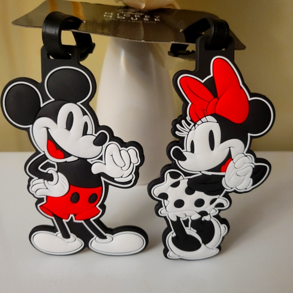 Disney Mickey and Minnie Mouse luggage tags set of two